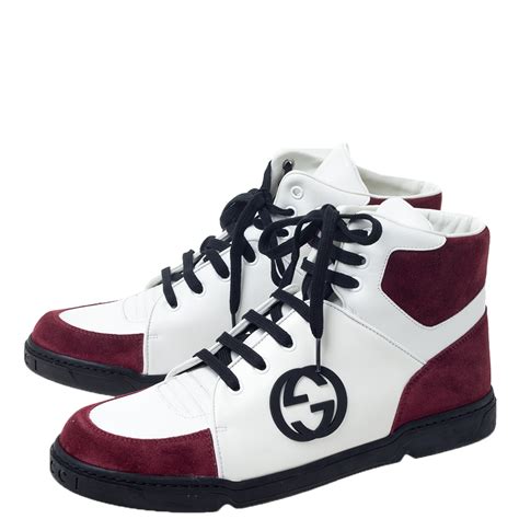 gucci burgundy high-top shoes|gucci shoes top sider.